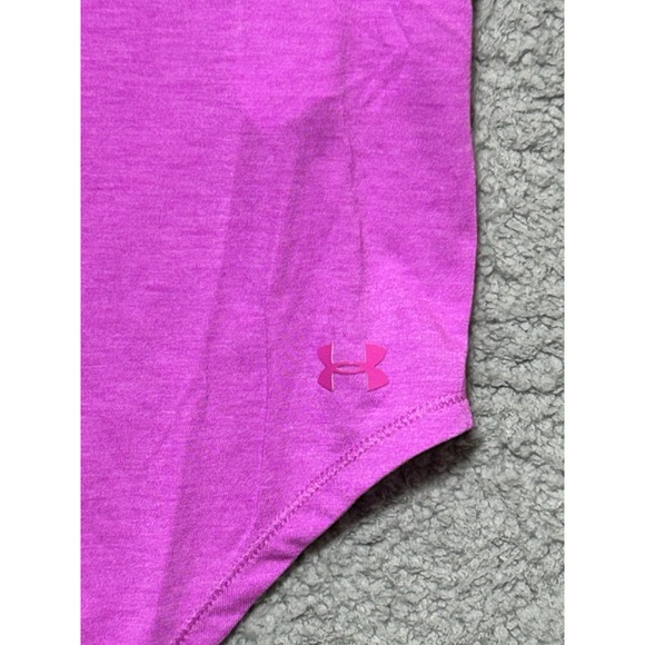 Under Armour Shirt Women XL Pink Vented Back Athletic Workout Running Jogging - Picture 4 of 11